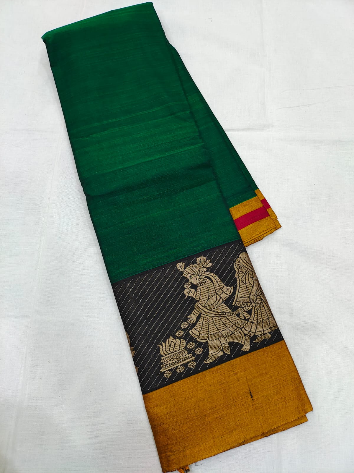 Mangalagiri pure cotton beautiful thread border saree - Vannamayil Fashions