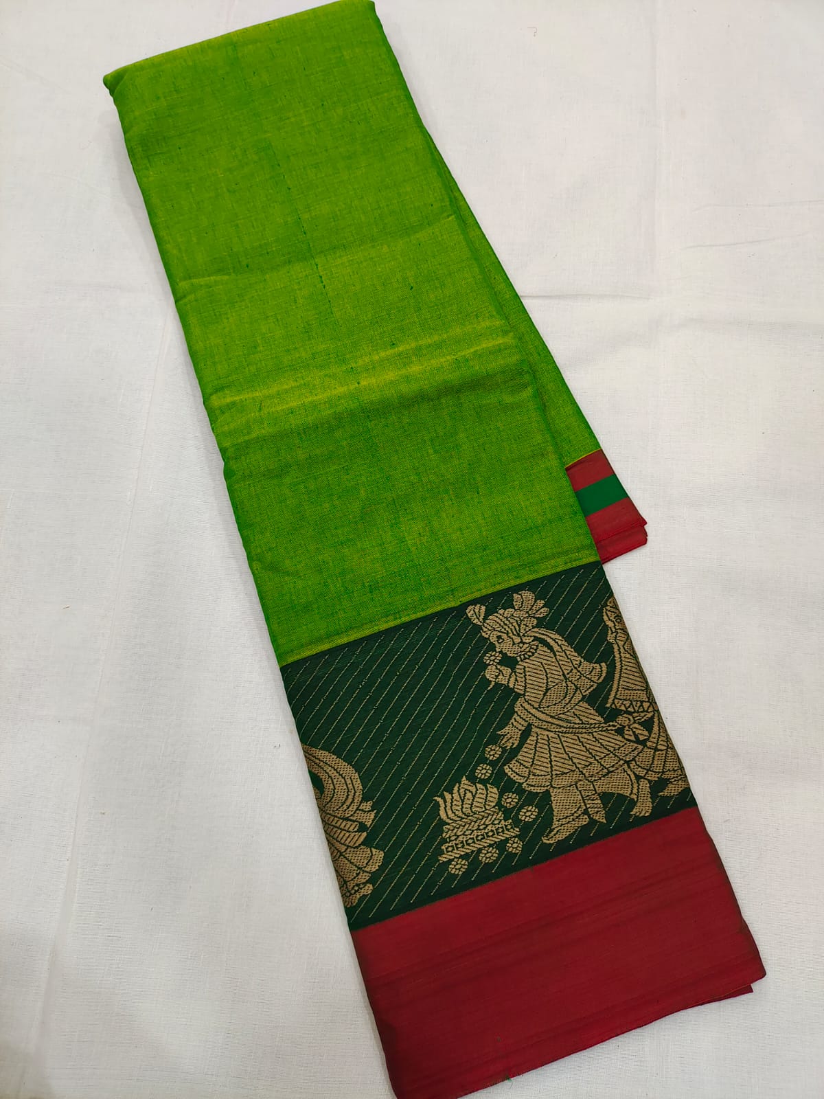 Mangalagiri pure cotton beautiful thread border saree - Vannamayil Fashions