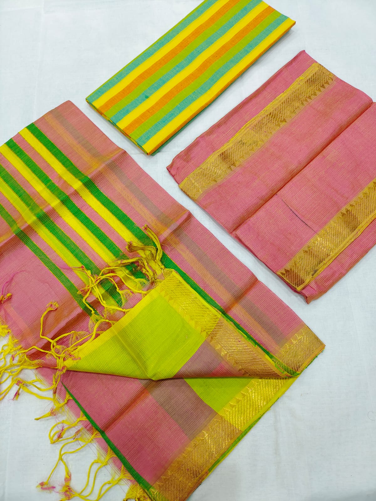 Mangalagiri pure cotton dress material set (unstitched)