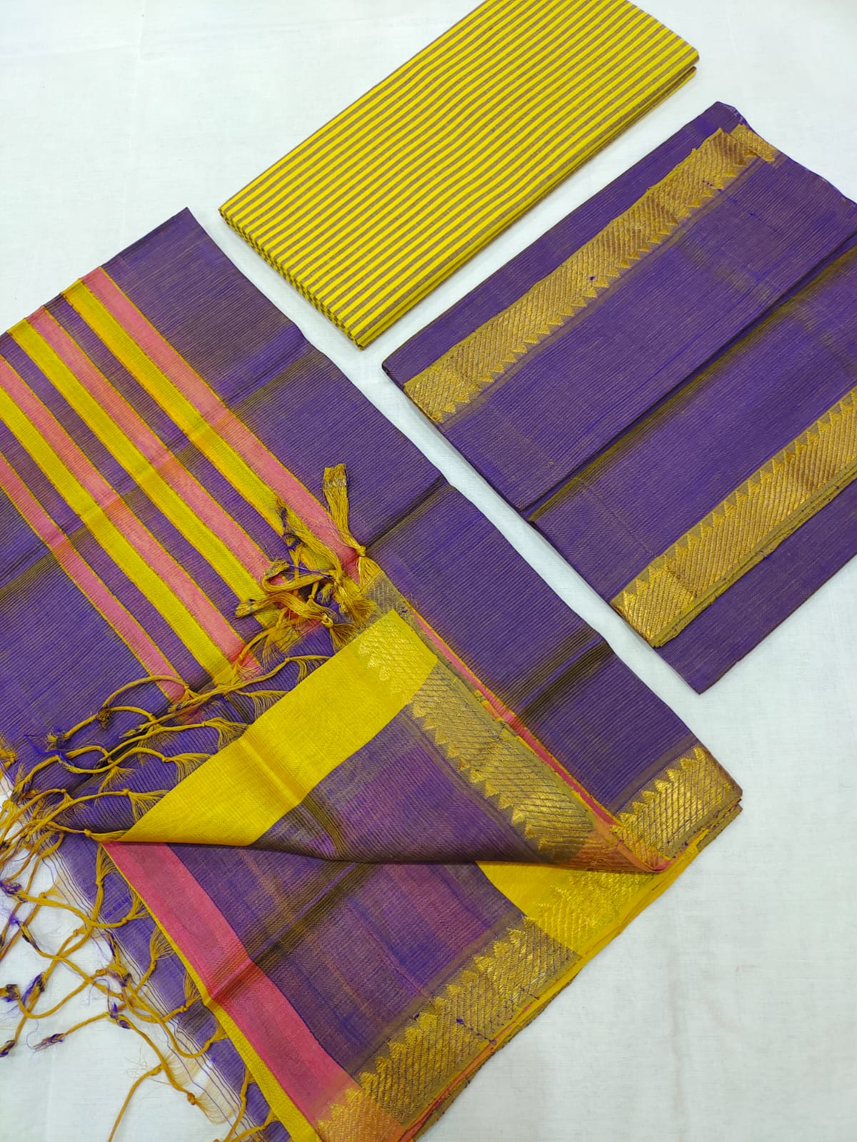 Mangalagiri pure cotton dress material set (unstitched)