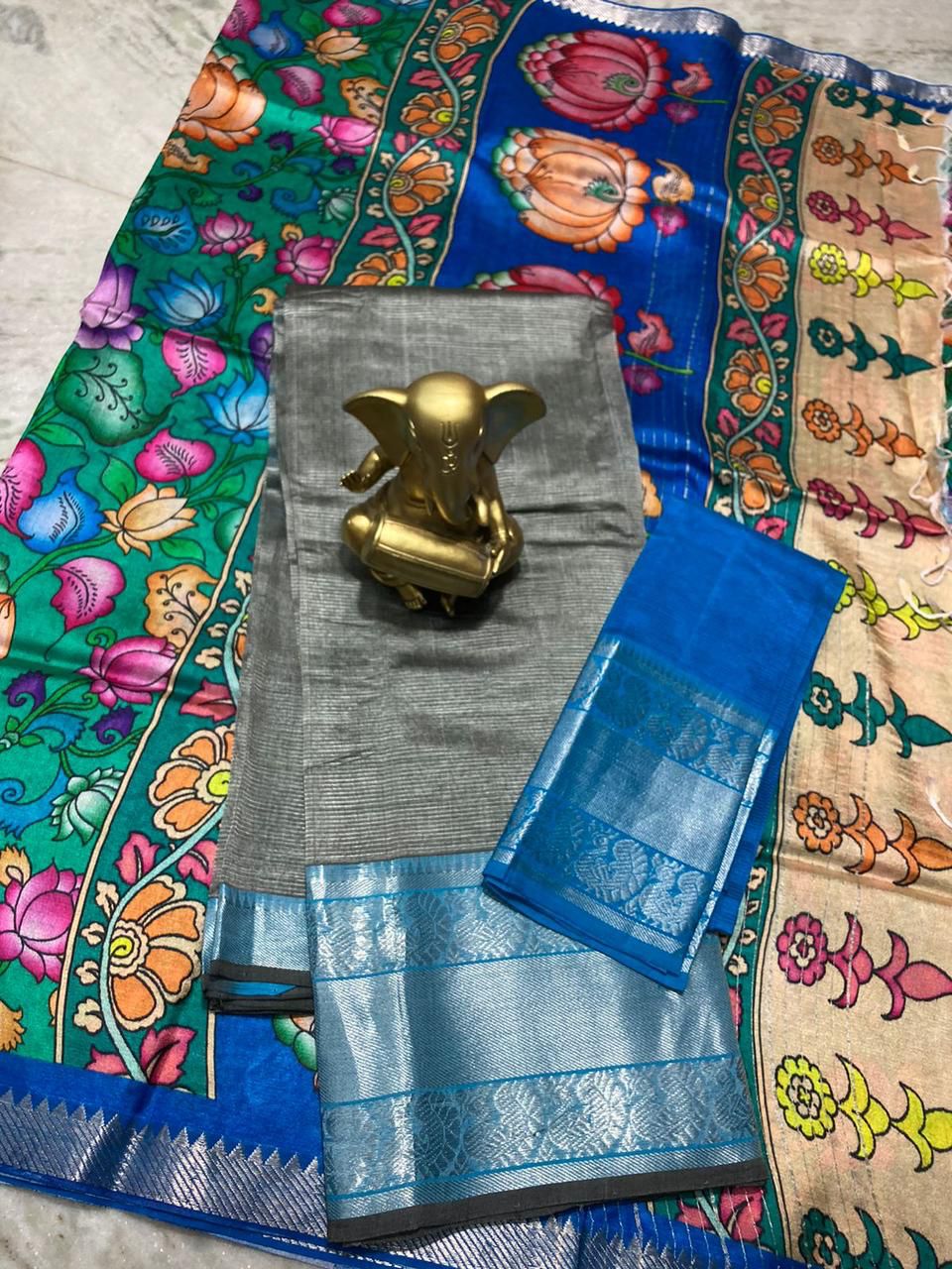 Mangalagiri pure pattu by cotton lehenga set