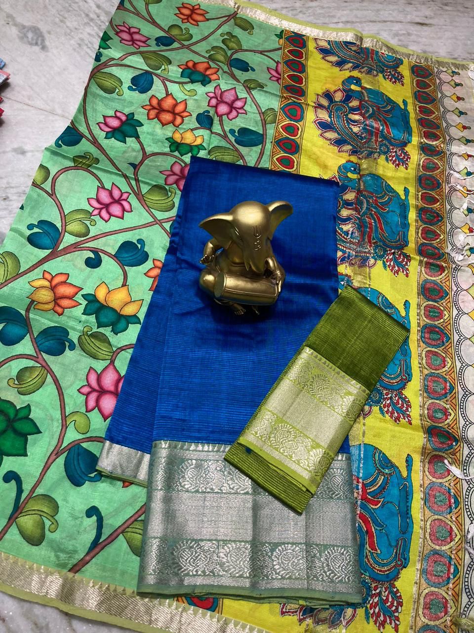 Mangalagiri pure pattu by cotton lehenga set