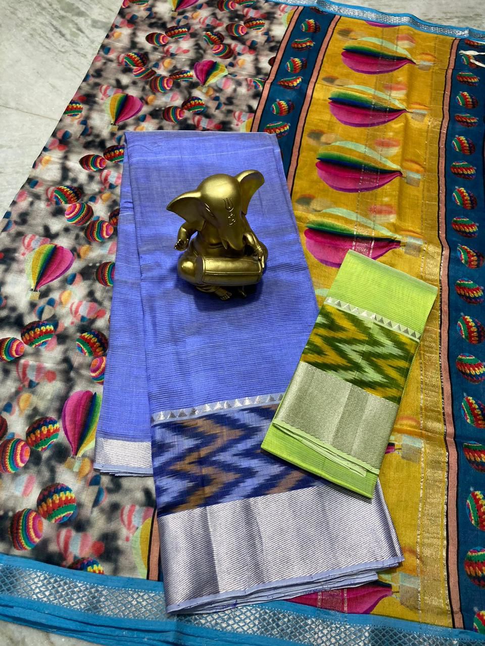Mangalagiri pure pattu by cotton lehenga set