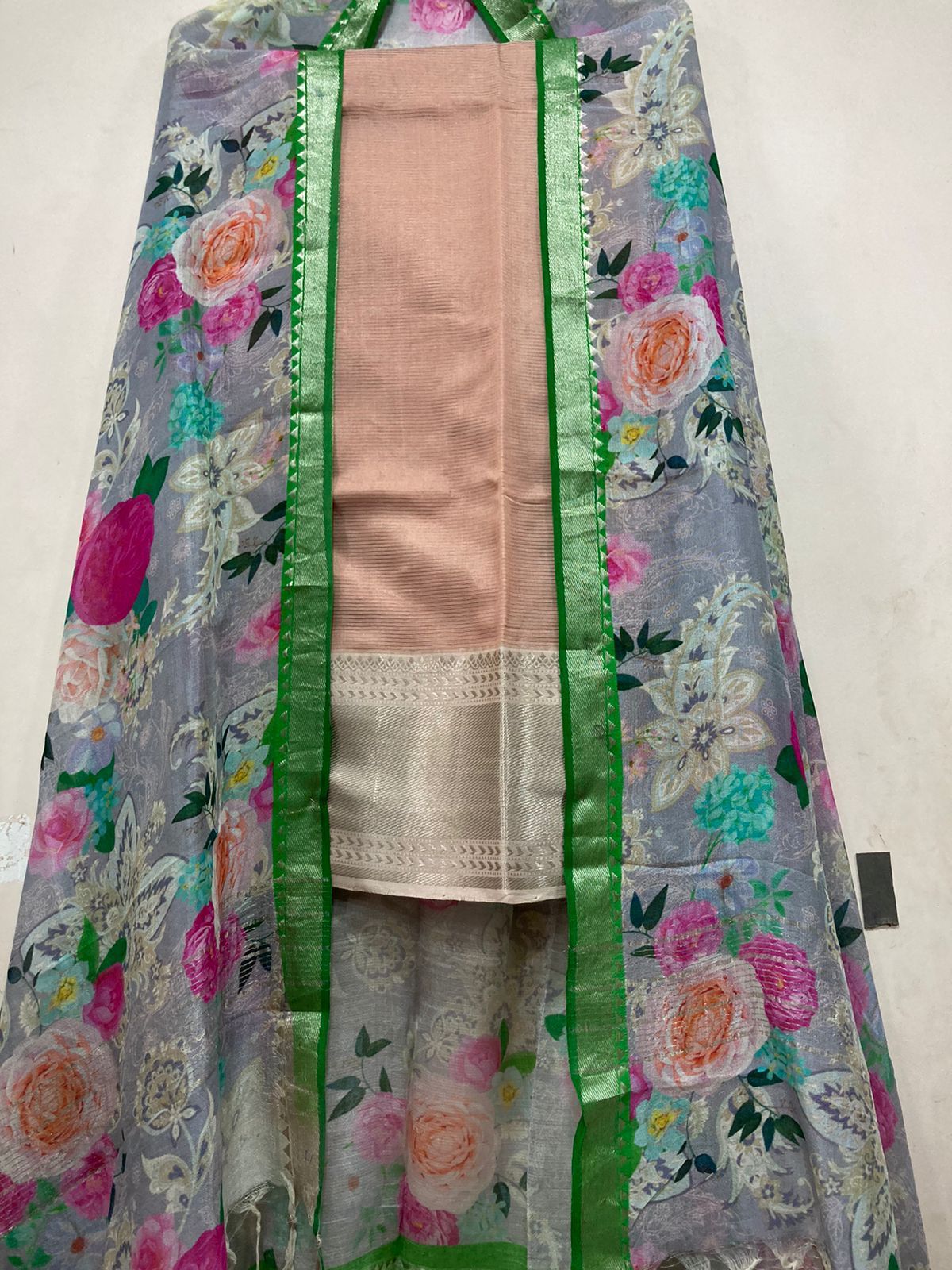 Mangalagiri pure pattu by cotton pen kalamkari dress material