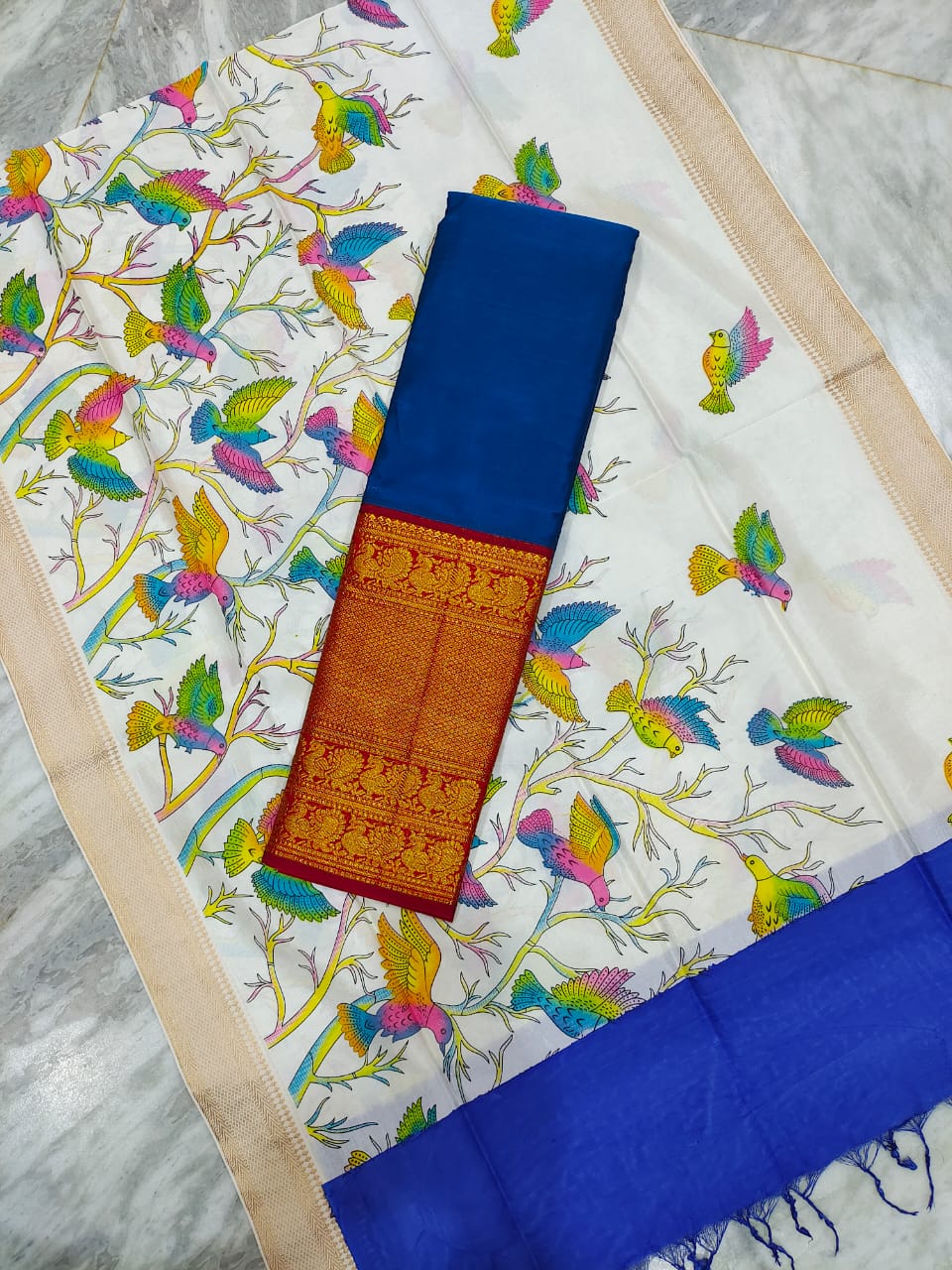 Mangalgiri cotton kanchi border saree & pattu digital printed voni lehenga sets