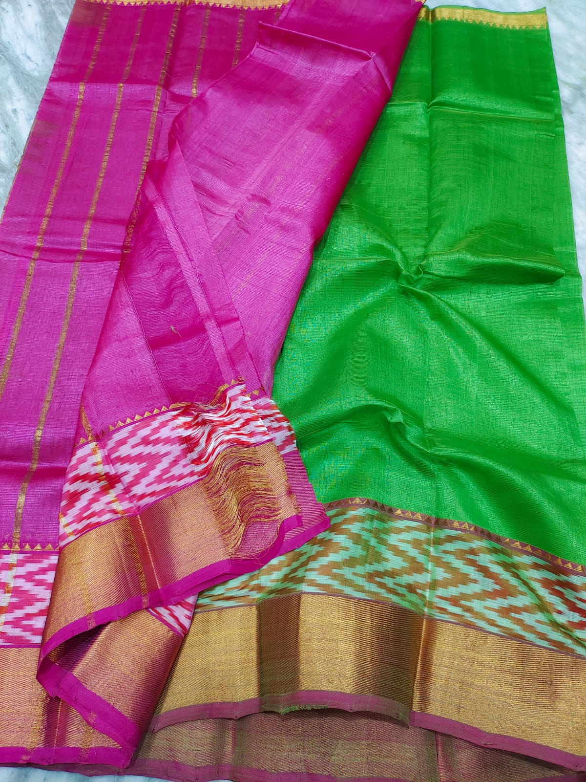 Manglagiri pattu pochampalli zari border beautiful plain saree - Vannamayil Fashions