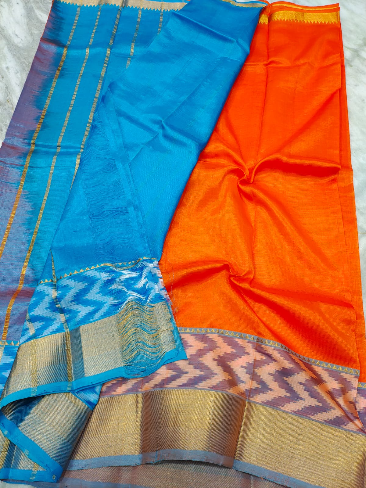 Manglagiri pattu pochampalli zari border beautiful plain saree - Vannamayil Fashions