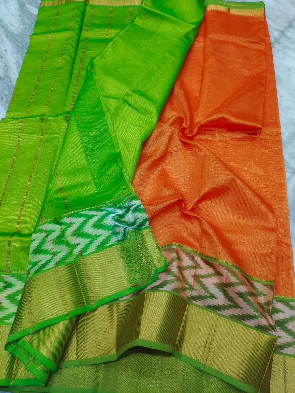 Manglagiri pattu pochampalli zari border beautiful plain saree - Vannamayil Fashions