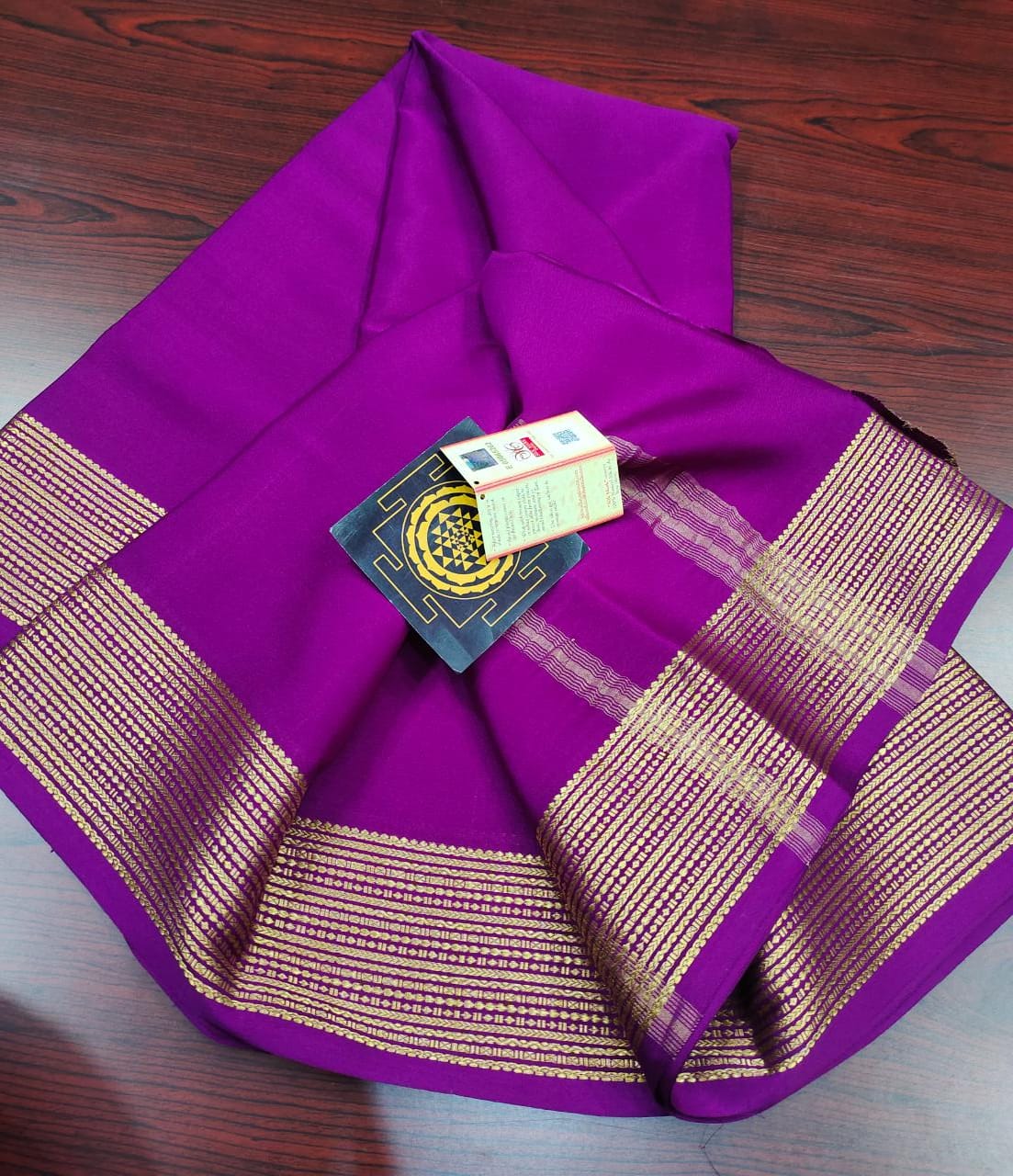 Pure crepe 120 gram thickness mysore silk saree