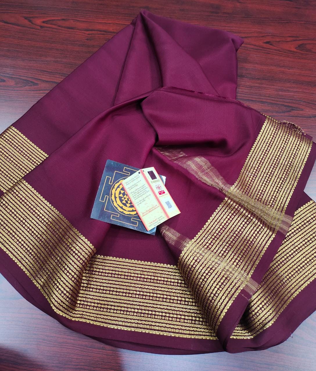 Pure crepe 120 gram thickness mysore silk saree