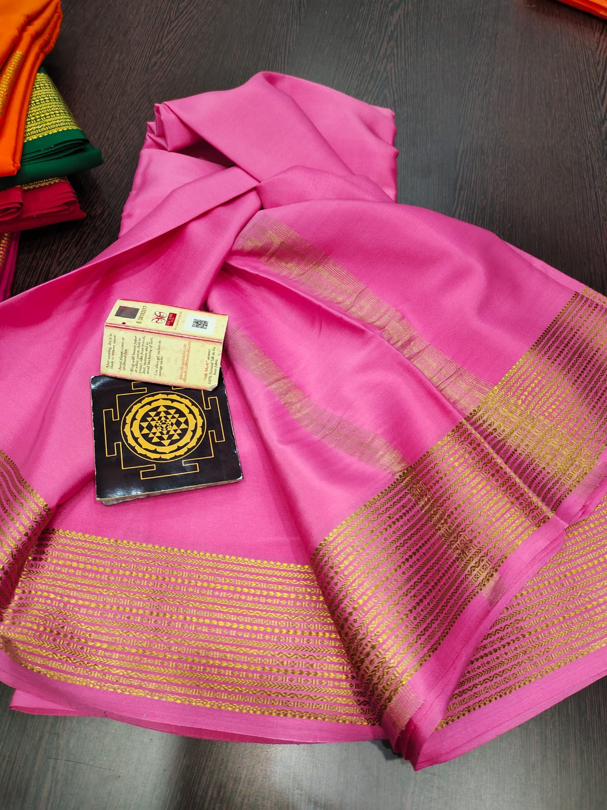 Pure crepe 120 gram thickness mysore silk saree