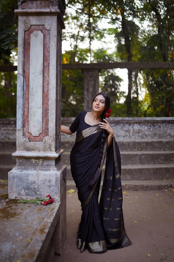 Pure crepe 120 gram thickness mysore silk saree