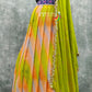 Pure handloom crush silk lehenga with multi color concept with gorgeous stripes