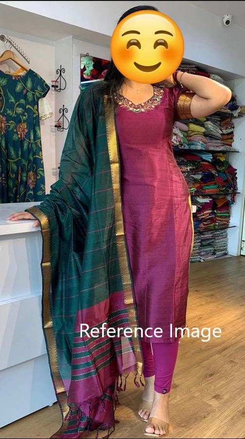 Pure handloom mangalagiri pattu dress material