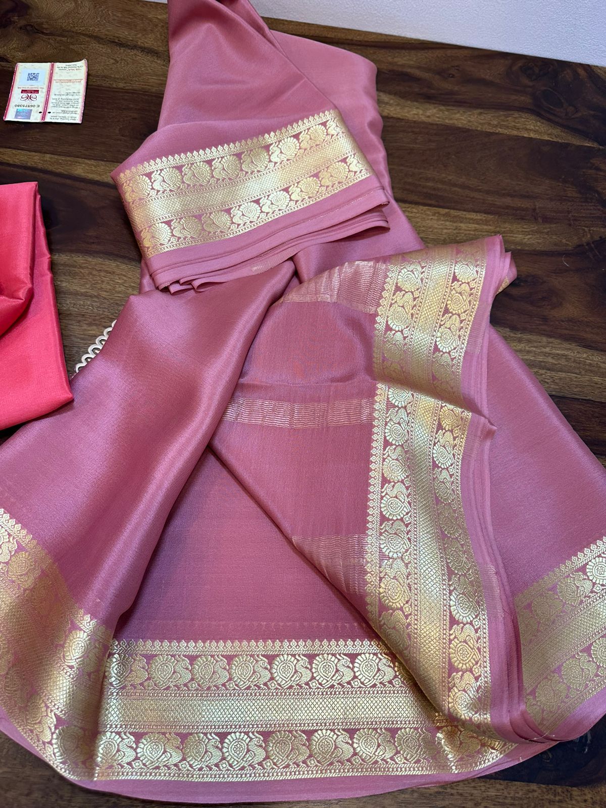 Pure mysore silk 100 gram thickness peacock border saree