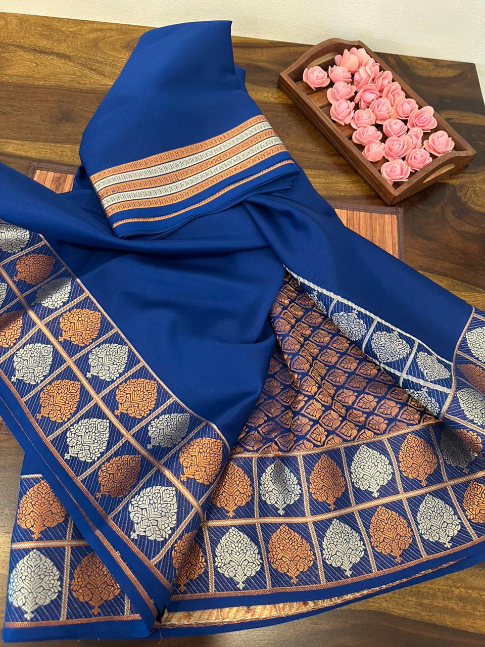 Pure mysore silk 120 grm thickness saree