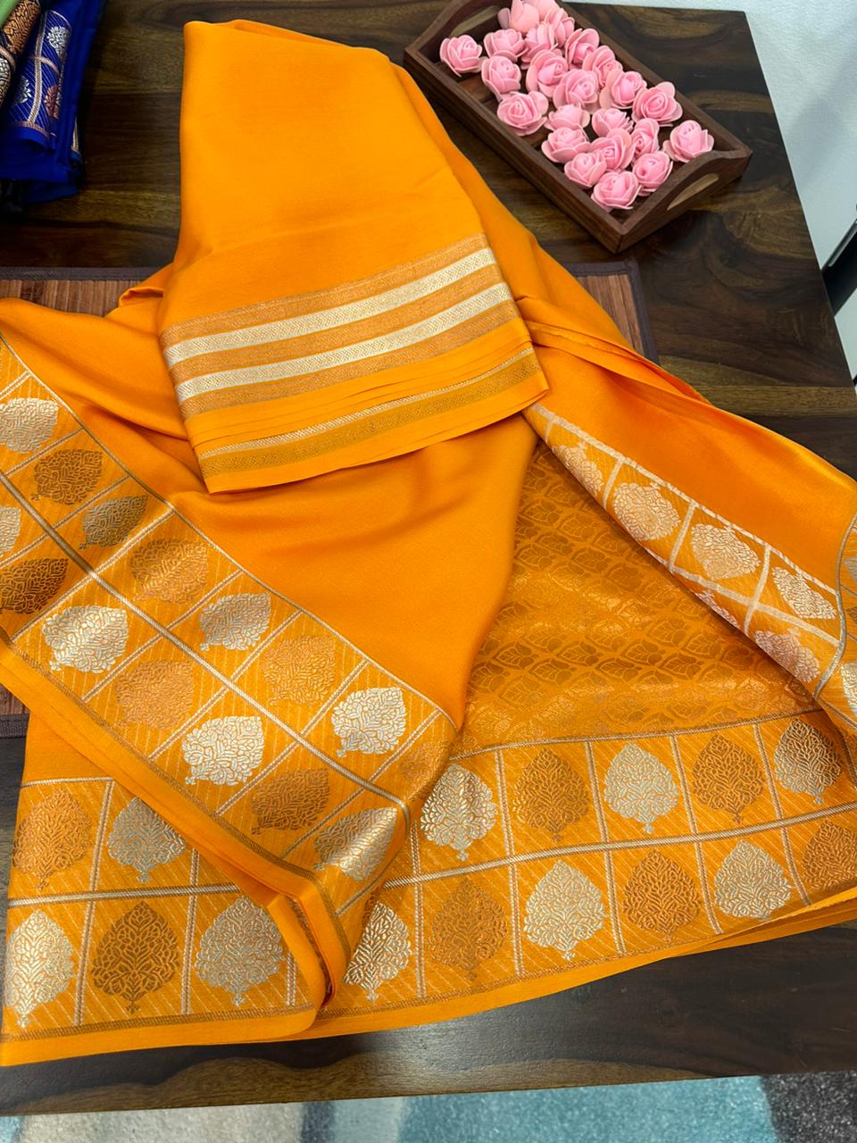 Pure mysore silk 120 grm thickness saree