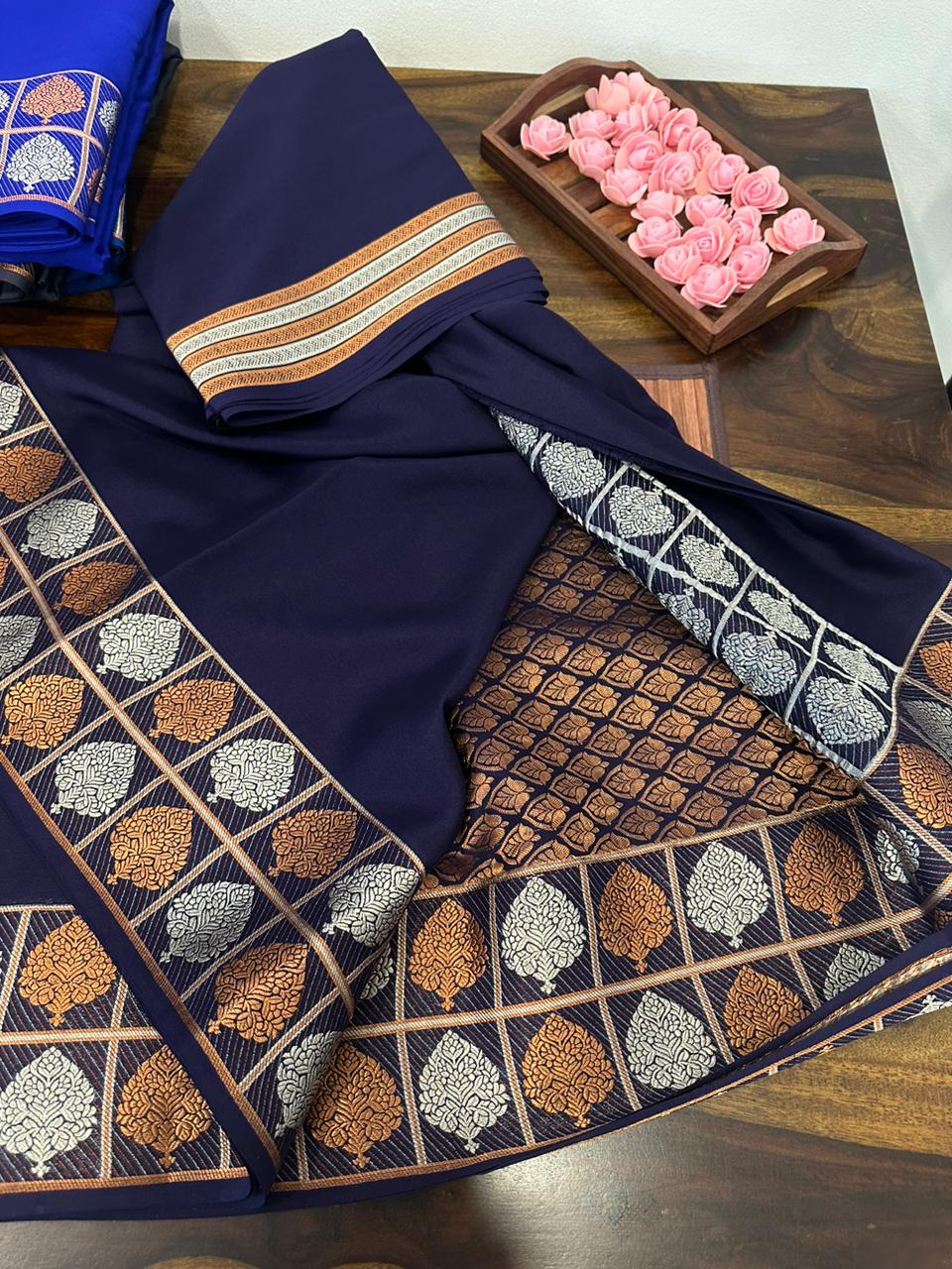 Pure mysore silk 120 grm thickness saree