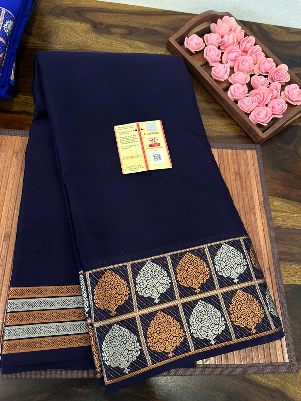 Pure mysore silk 120 grm thickness saree