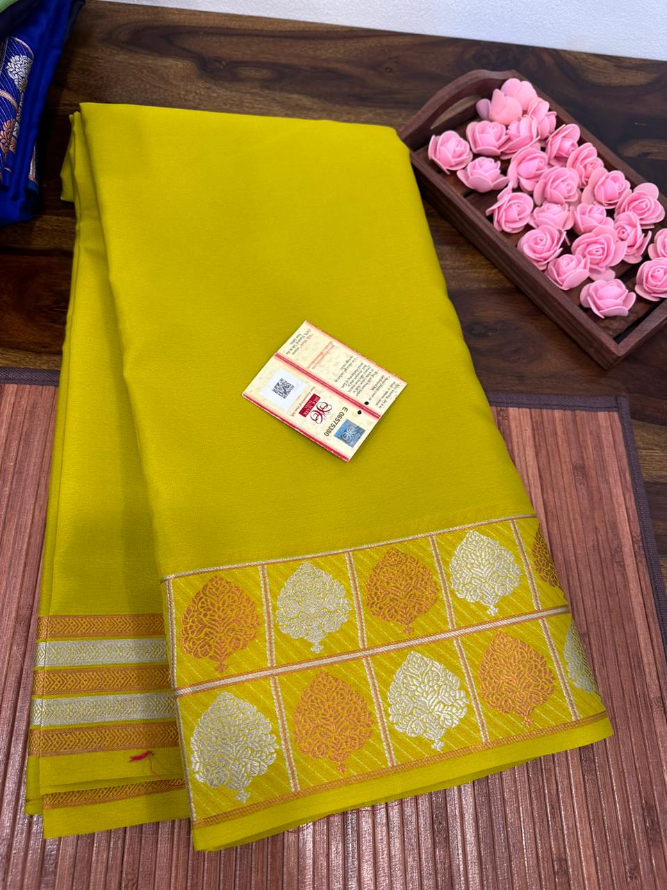 Pure mysore silk 120 grm thickness saree