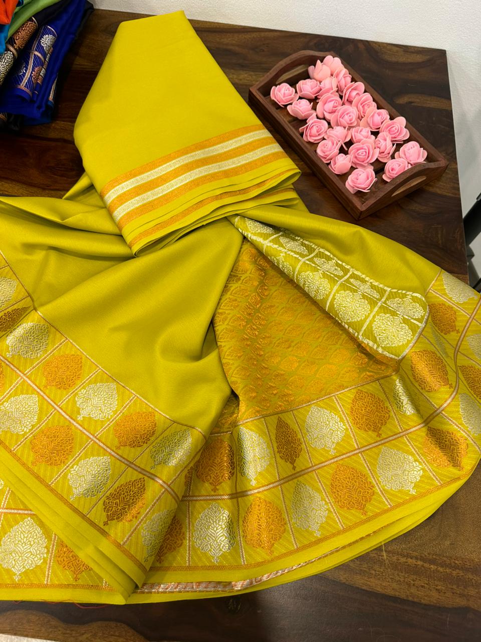 Pure mysore silk 120 grm thickness saree
