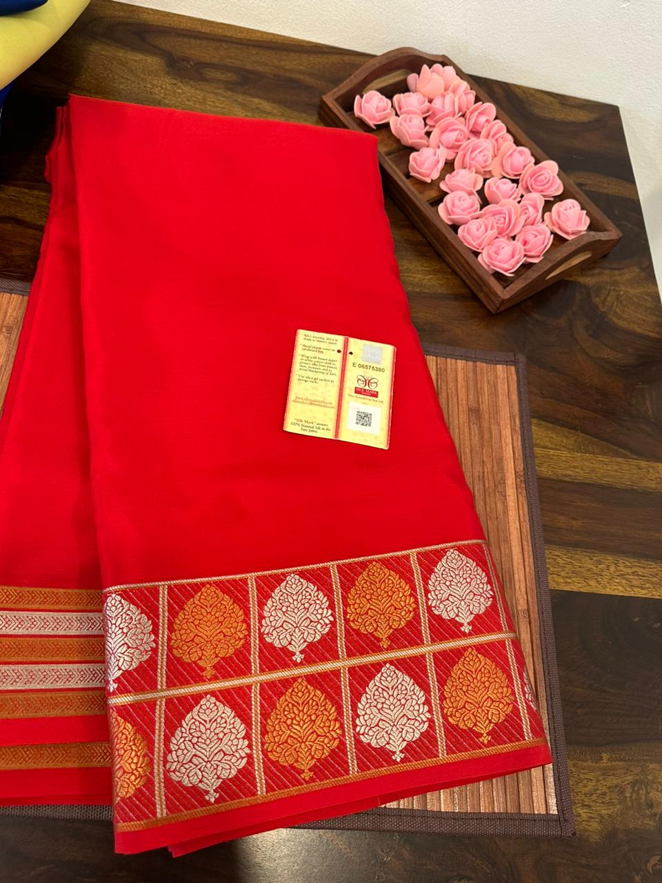 Pure mysore silk 120 grm thickness saree