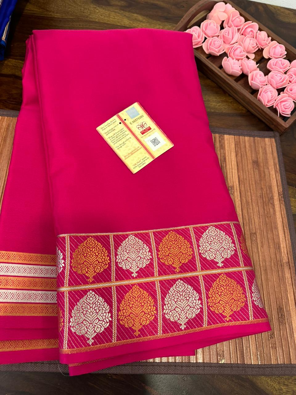 Pure mysore silk 120 grm thickness saree