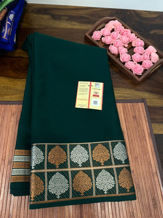 Pure mysore silk 120 grm thickness saree