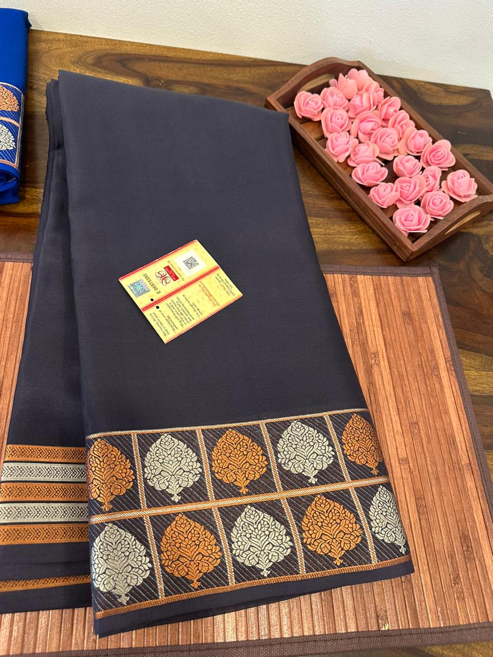 Pure mysore silk 120 grm thickness saree