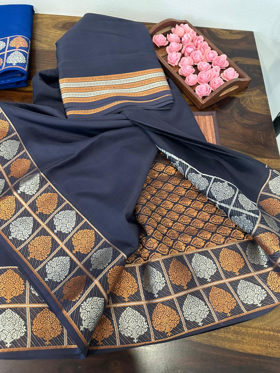 Pure mysore silk 120 grm thickness saree