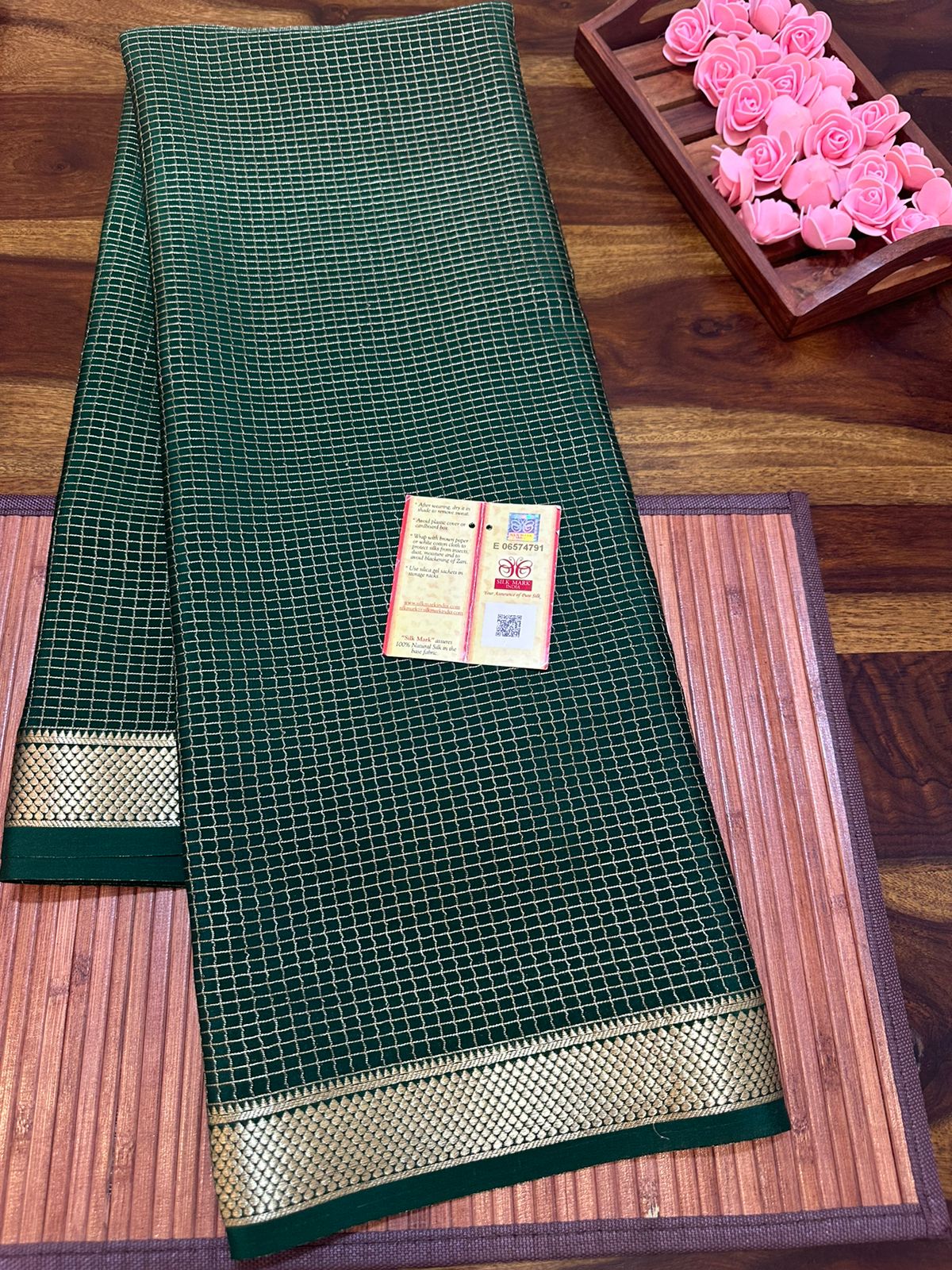 Pure mysore silk 120 grm thickness saree
