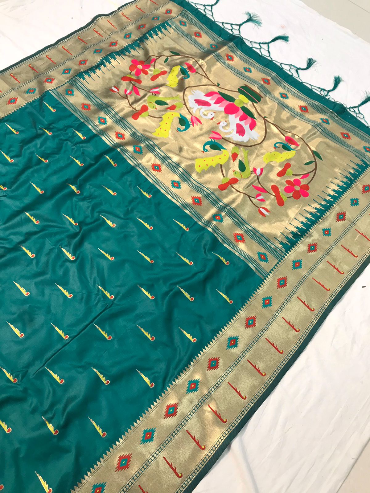 Semi paithani silk saree