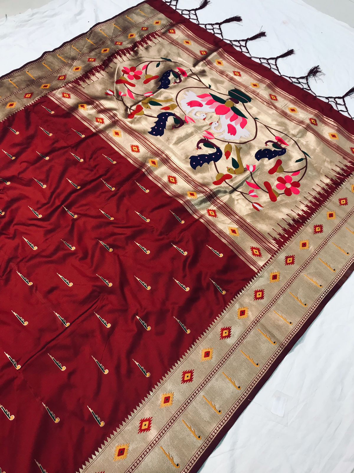 Semi paithani silk saree