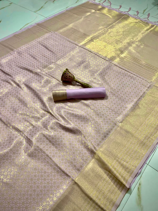 Semi silk mina zari with heavy weaving work saree