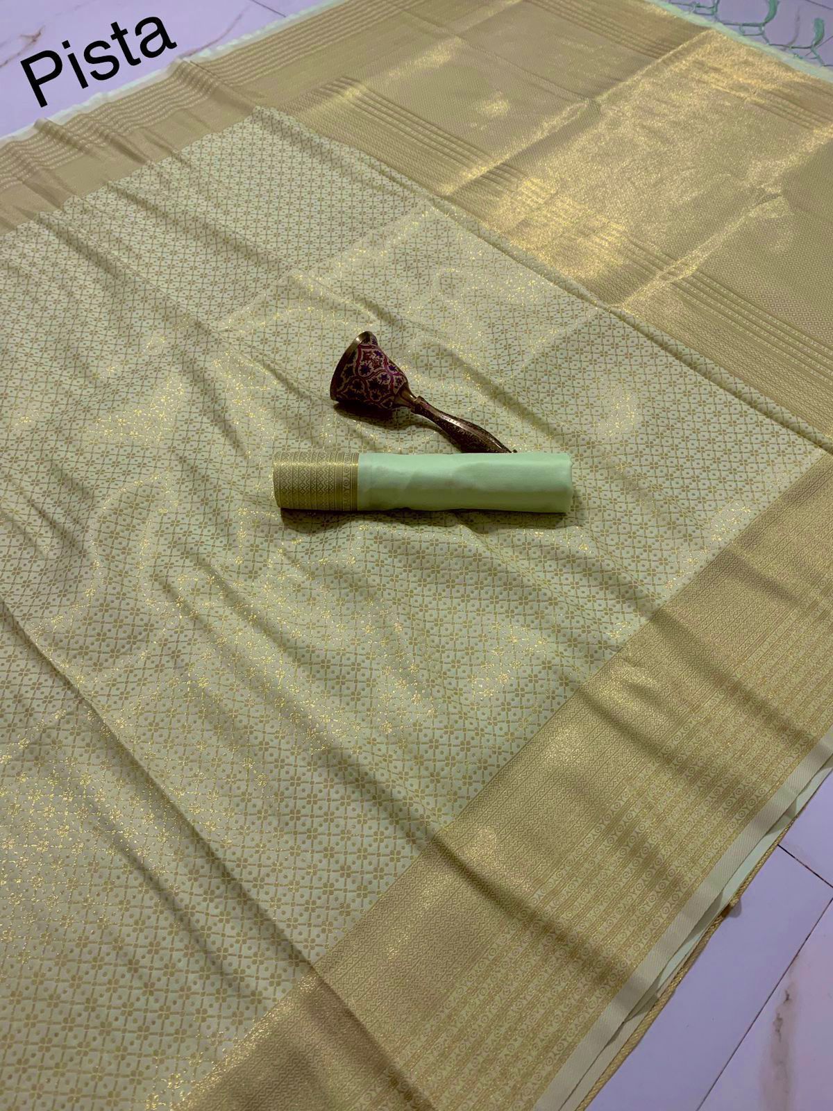Semi silk mina zari with heavy weaving work saree