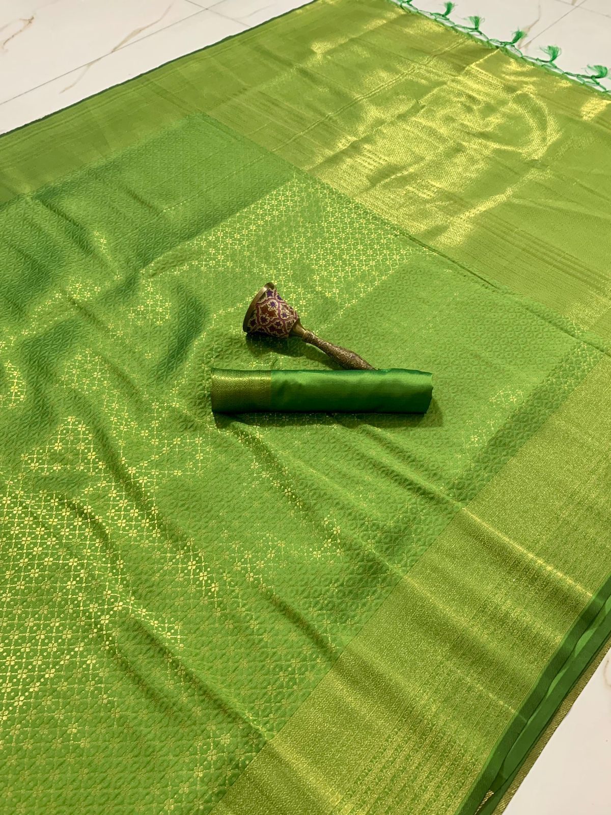 Semi silk mina zari with heavy weaving work saree