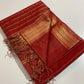 Tissue Maheshwari handwoven zari border silk by cotton saree - Vannamayil Fashions