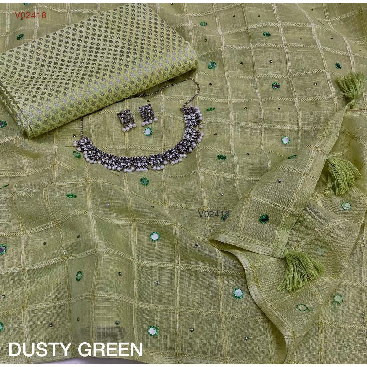 Soft linen type saree - Vannamayil Fashions