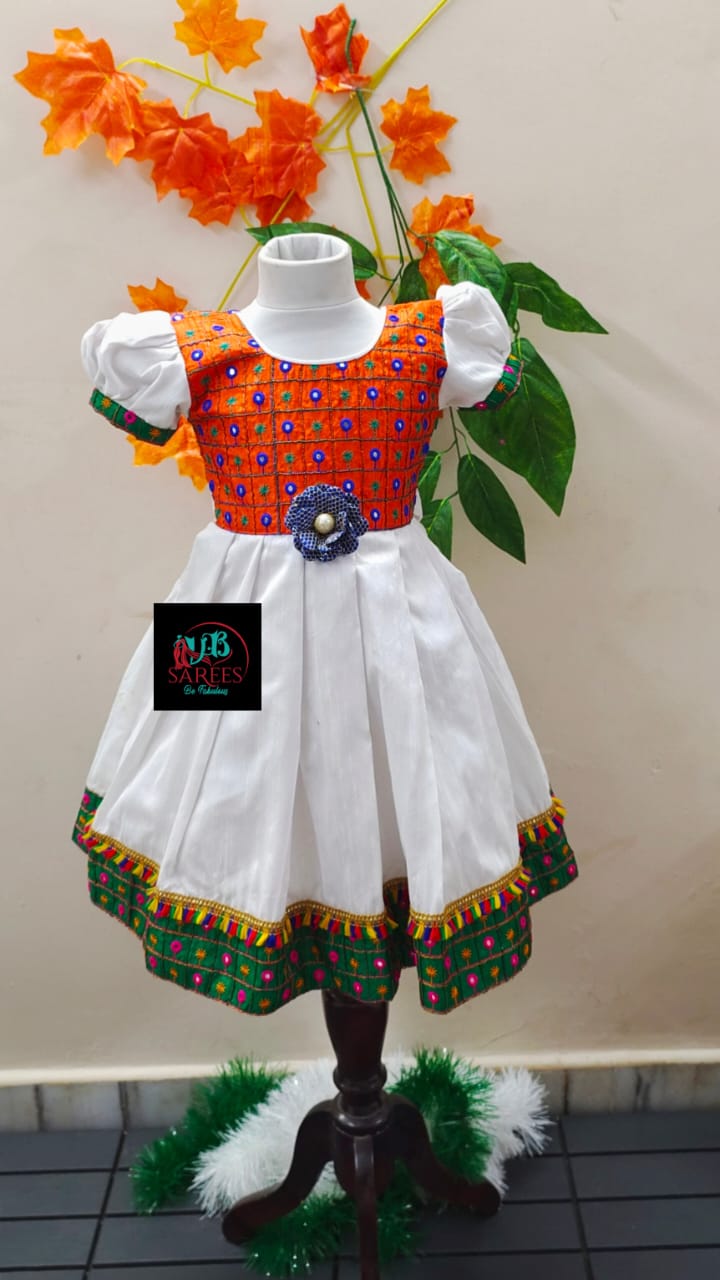 0 - 14 age tricolor frock
