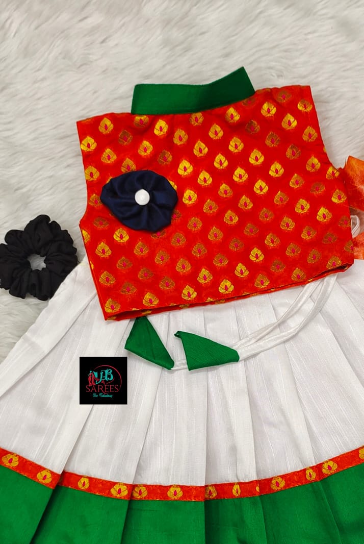 0 - 14 age tricolor kids skirt and crop top