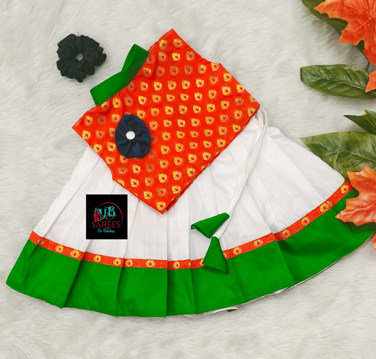 0 - 14 age tricolor kids skirt and crop top