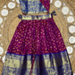 1 - 15 years Banarasi style semi silk paavadai sattai