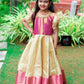 0 - 14 years Copper tissue zari long frock