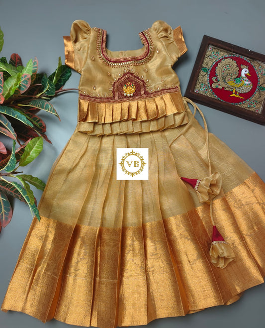 1 - 14 years Banarasi Tissue Lehenga