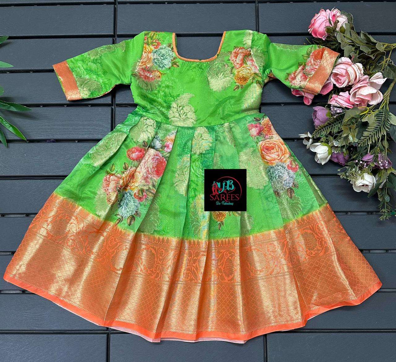 0 - 14 years Digital printed organza frock with coat