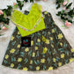 0 - 14 years Georgette flower sequence skirt matched with organza top