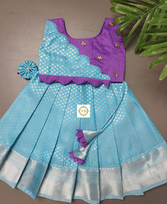 0 - 14 years Fancy Kanchi With Raw Silk Paavadai Sattai for Little Princess