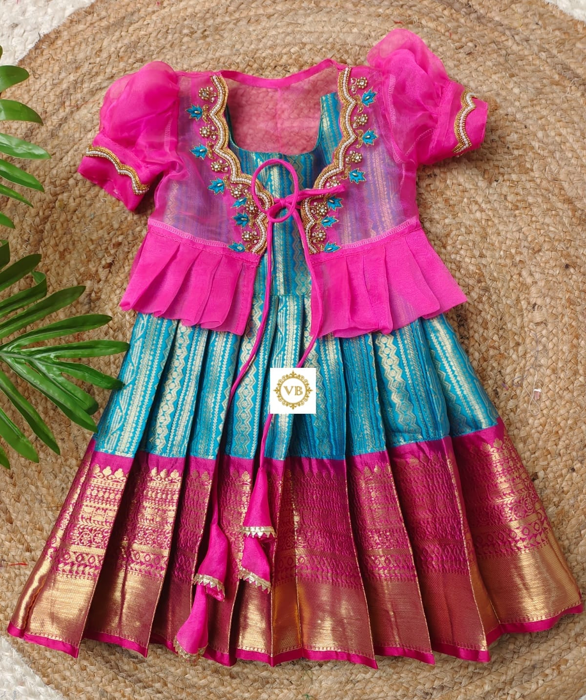 0 - 14 Years Semi Kanchi Pattu Kid Frock With Coat