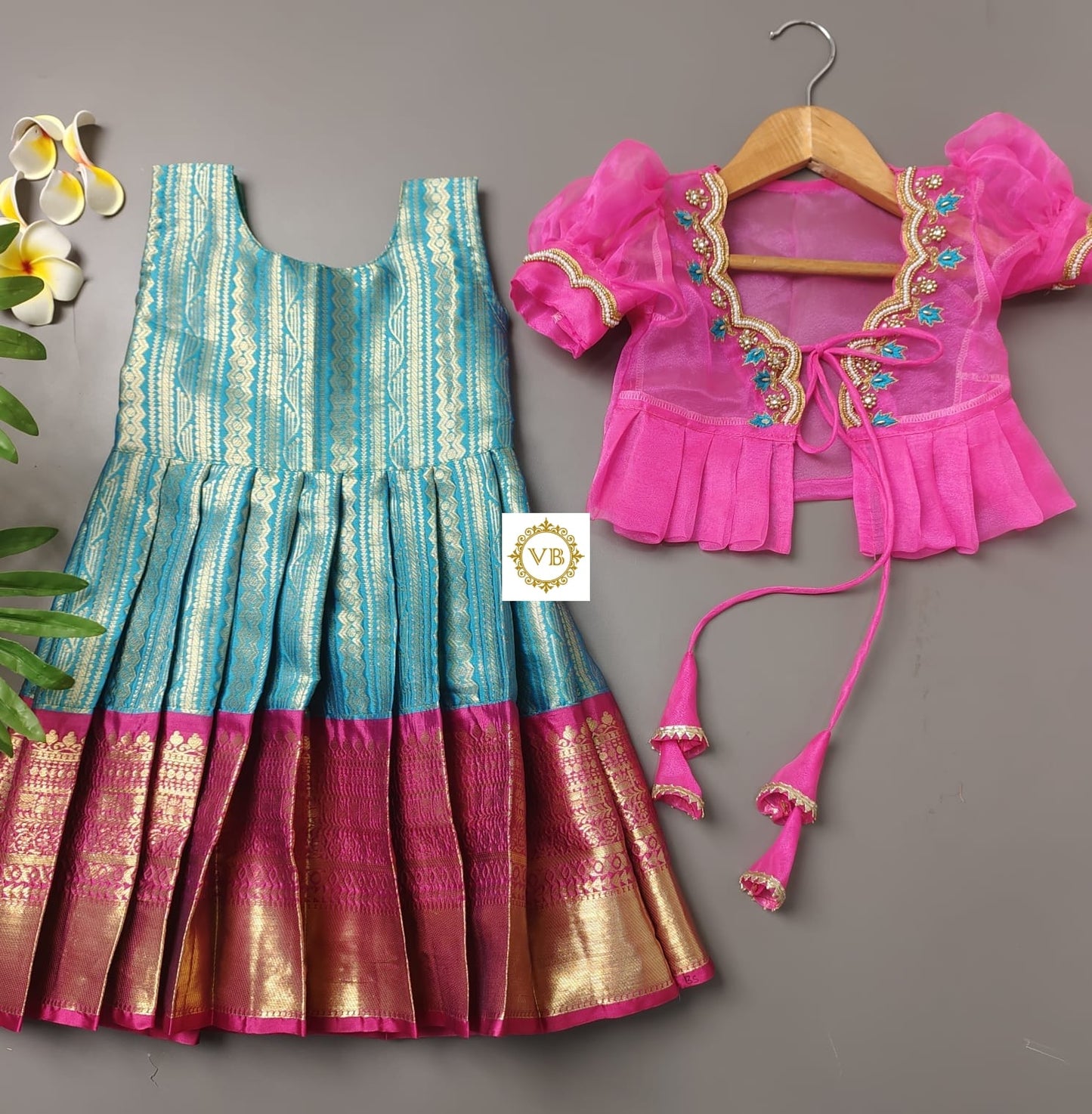 0 - 14 Years Semi Kanchi Pattu Kid Frock With Coat