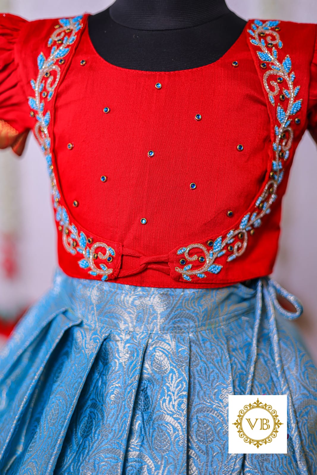 0 - 14 years semi banarasi silk lehenga for kids